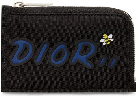 dior x kaws cardholder|Dior x Kaws Zippered Card and Coin Holder Blue Logo Nylon .